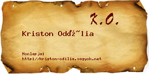 Kriston Odília névjegykártya